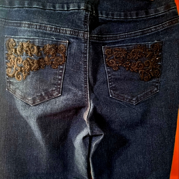 Northern Reflections Dark Denim Embroidered Jeans - Picture 6 of 9
